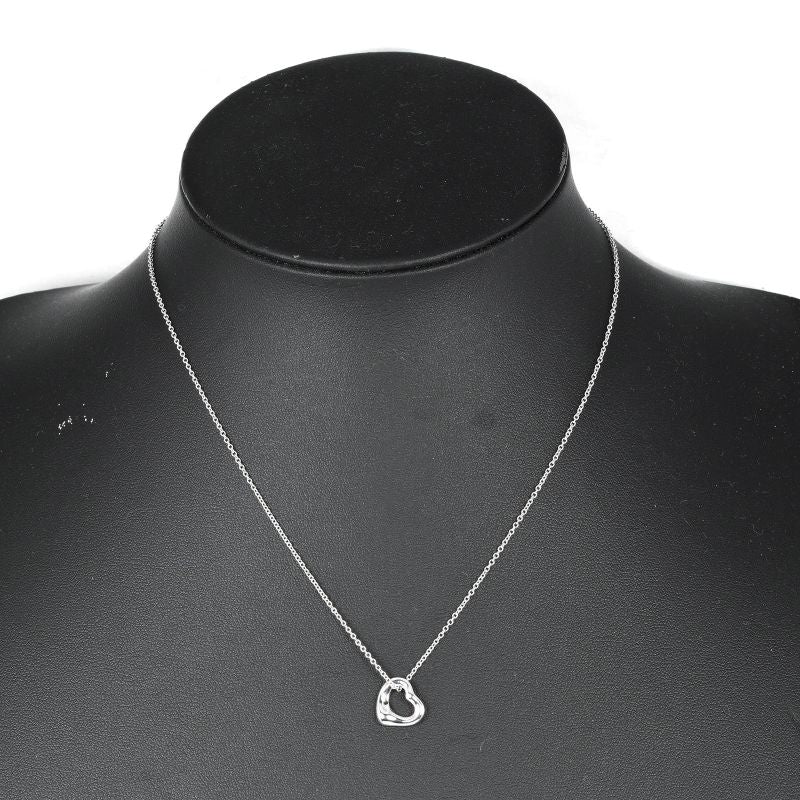 Tiffany & Co Open Heart 11mm (0.43in) Model Silver 925 Ladies 2.1g Necklace
