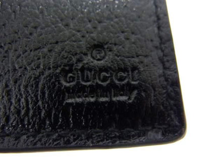 Gucci 625573 0416 Nylon Canvas And Leather Fold Wallet Men's Black Bm7560