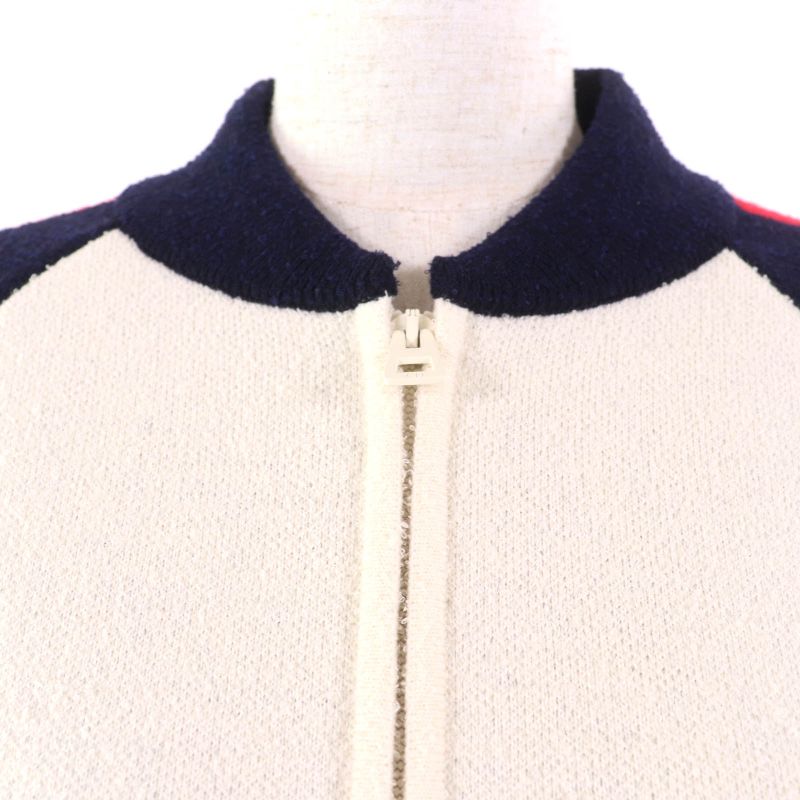 Christian DIOR 144v50am350 JA DIOR Paris Cropped Bomber Jacket Navy White 44