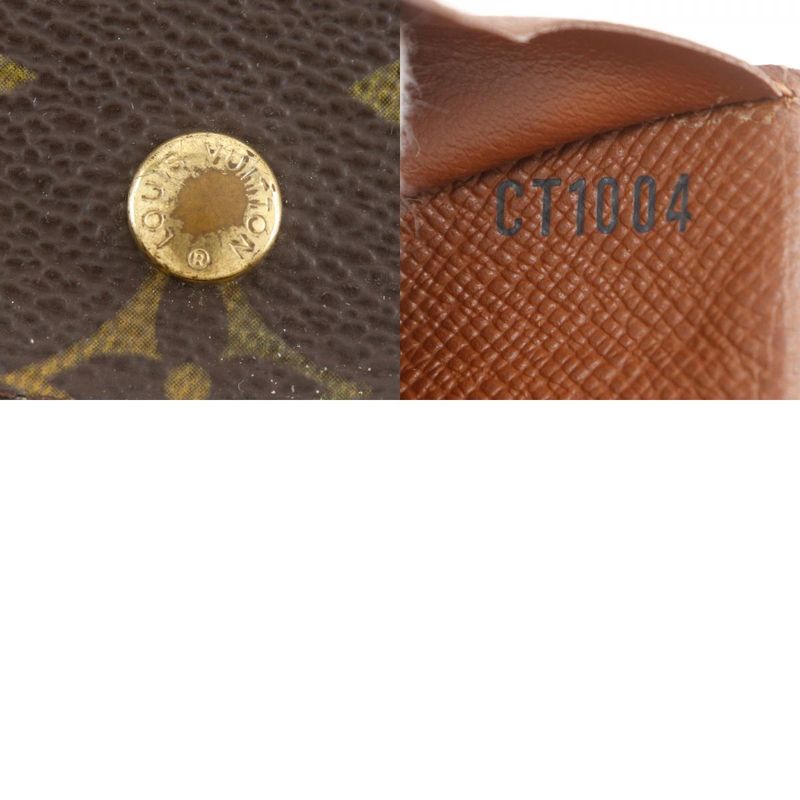 Louis Vuitton Porte Monnaie Gousset M61970 Monogram Canvas Brown Ct1004 Unisex