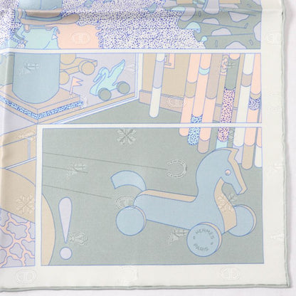 Hermes 25SS Gavroche Lady Gault Silk Veil Amand White Beige Scarf With Box Made