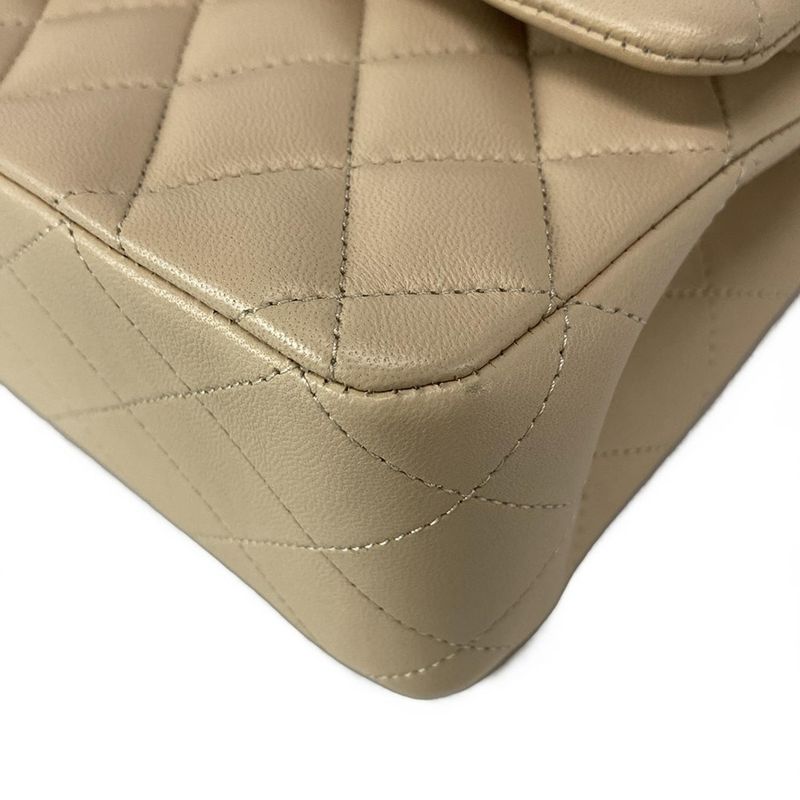 Chanel Shoulder Bag Double Flap Matelasse A01112 Beige Chain Shoulder/gold