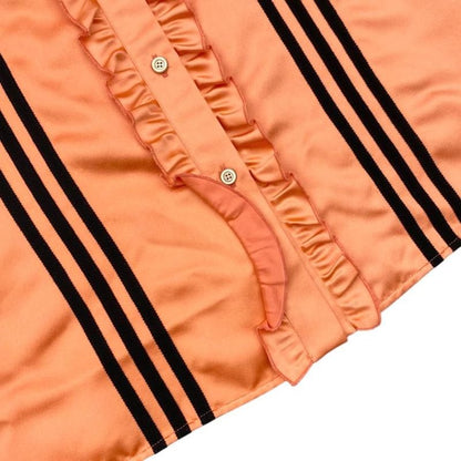 Gucci X Adidas Collaboration Long Sleeve Shirt Ruffle Dress 723272 38 Size Line