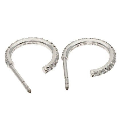 Tiffany & Co Metro Full Diamond Earrings 18K White Gold Ladies
