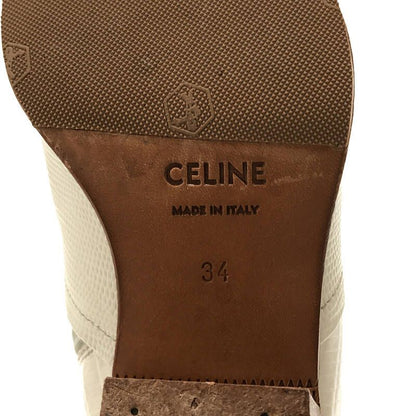 Celine Croc Shape Pressed Short Boots - 34 - White - Women's