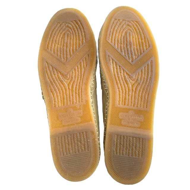 Louis Vuitton Cl1116 Jute Bidar Line Espadrille Slip-on Beige Suede Hemp Louis