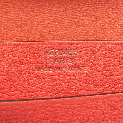 Hermes Card Case Bearn Chevre Rose Texas Silver Hardware Unused Business Card