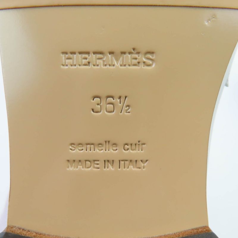 Hermes Moccasin Destin Silver Hardware Leather Loafer With Kelly Buckle White