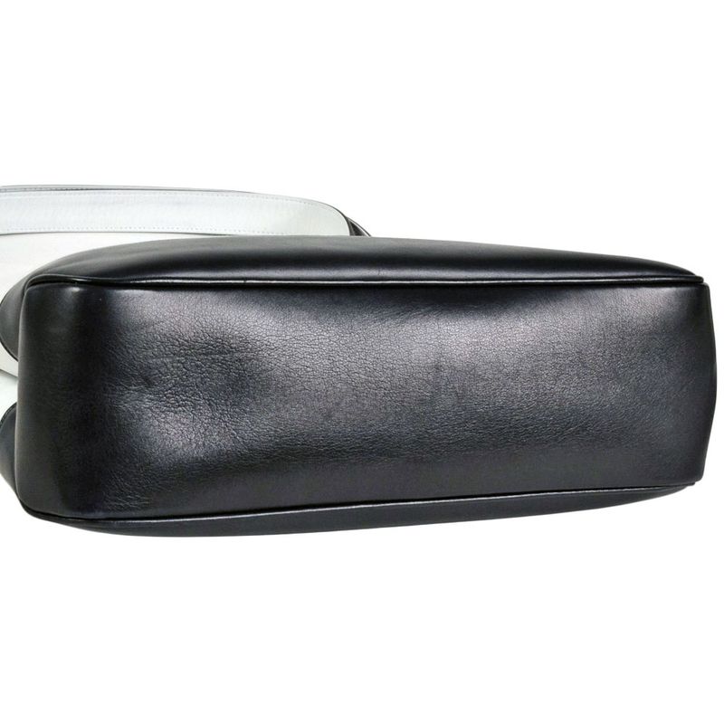 Chanel Bicolor Coco Mark Chain Tote Shoulder Bag Leather White Gold Hardware