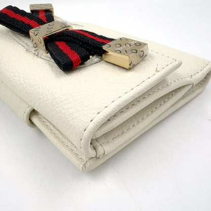 Gucci GG Canvas Printhie Sherry Line W Hook Wallet Leather X Canvas Off White X