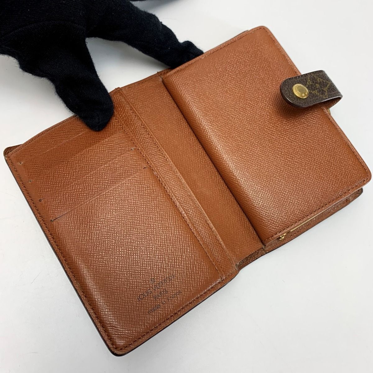 Louis Vuitton Nogram Portefeuille Viennois M61674 Brown Bifold Wallet Leather