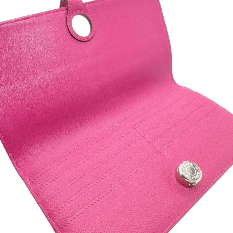 Hermes Dogon Long A Engraved (2017) Evercolor Rose Purple Wallet 1774 Hermes