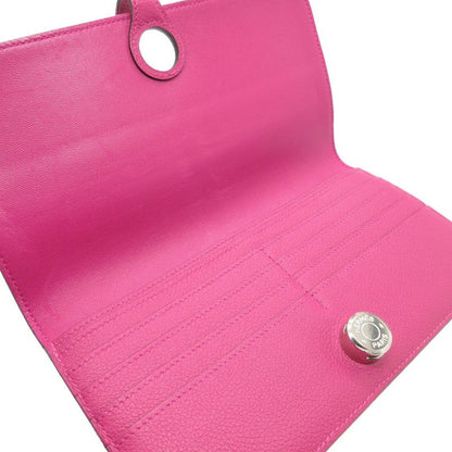 Hermes Dogon Long A Engraved (2017) Evercolor Rose Purple Wallet 1774 Hermes