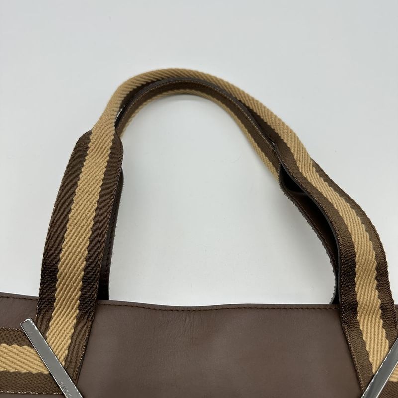 Gucci 002 1135 Handbag Sherry Line Leather Brown Ladies Men Vintage Fashion