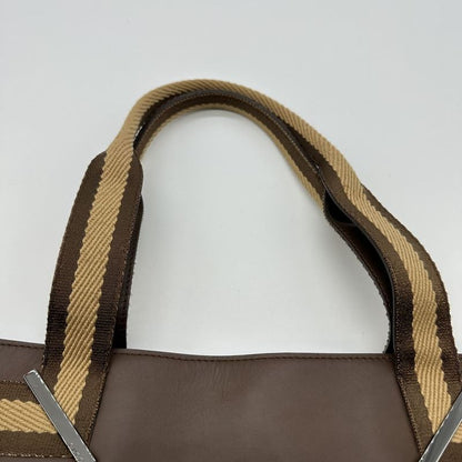 Gucci 002 1135 Handbag Sherry Line Leather Brown Ladies Men Vintage Fashion