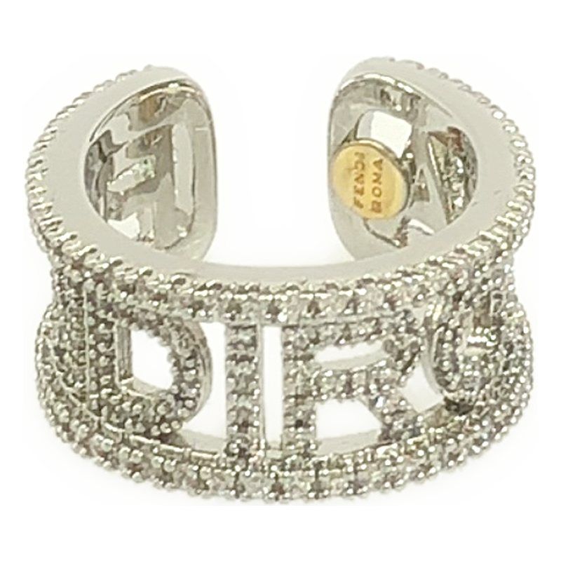 Fendi - Logo Pave Ring Rhinestone Ear Cuff - Silver - Women