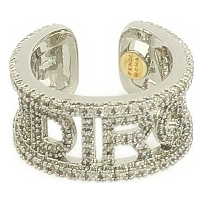 Fendi - Logo Pave Ring Rhinestone Ear Cuff - Silver - Women