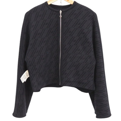 Hermes Collarless Knit Jacket Reversible Model Wool/cashmere Black Outerwear