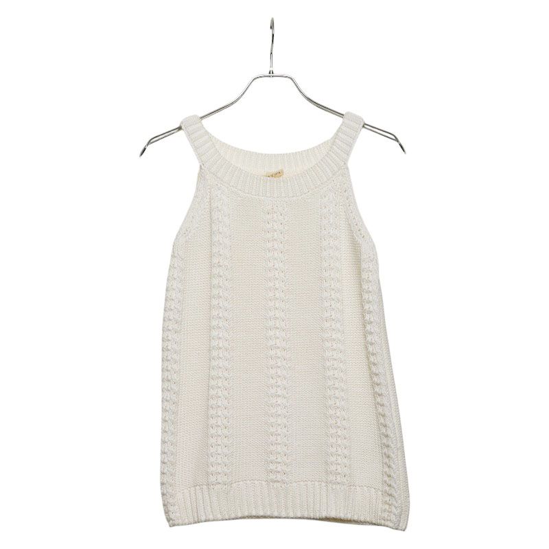 Hermes Knit Camisole Size:38 White Cotton Women Hermes