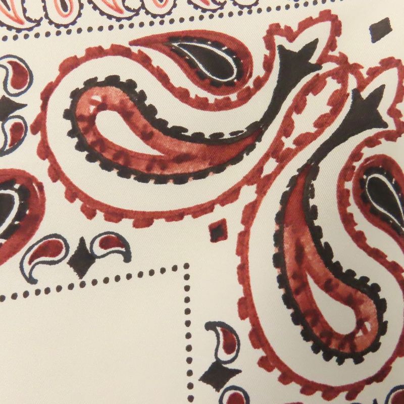 Christian Dior Scarf Silk White Red Paisley Bird Large Size Women Christian Dior