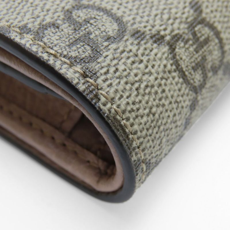 Polar Gucci Bifold Wallet 658610 GG Marmont GG Supreme Canvas Leather Dusting