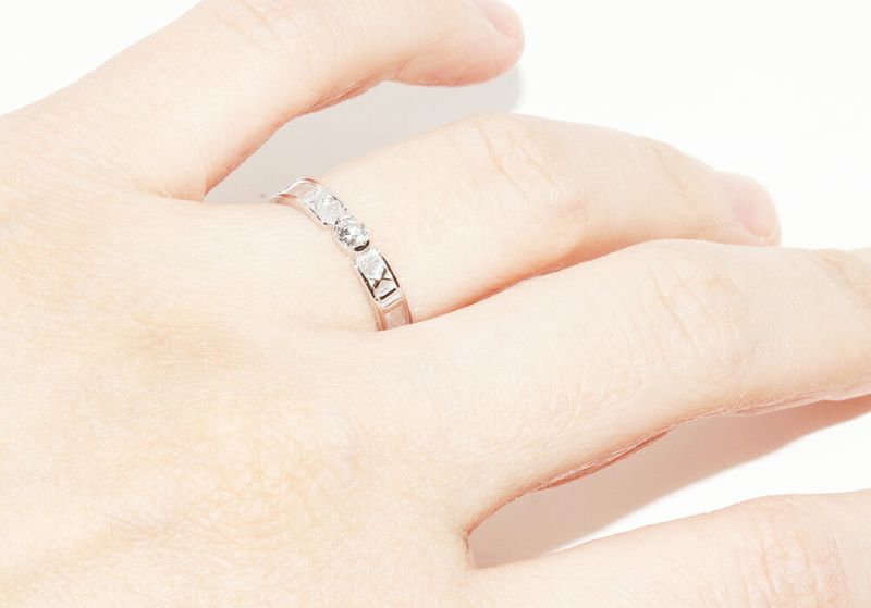 Tiffany & Co Ring 18K White Gold Diamond 1P Atlas Closed Ring Narrow Ring
