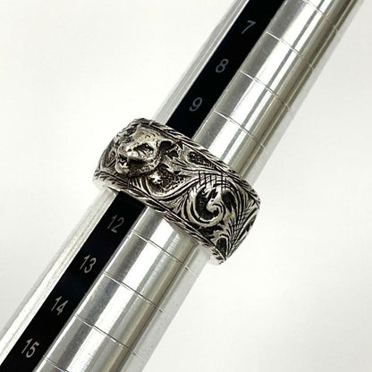Gucci Taiga - Head Arabesque Garden Silver Ring 12 (actual Size 11.25) Made In