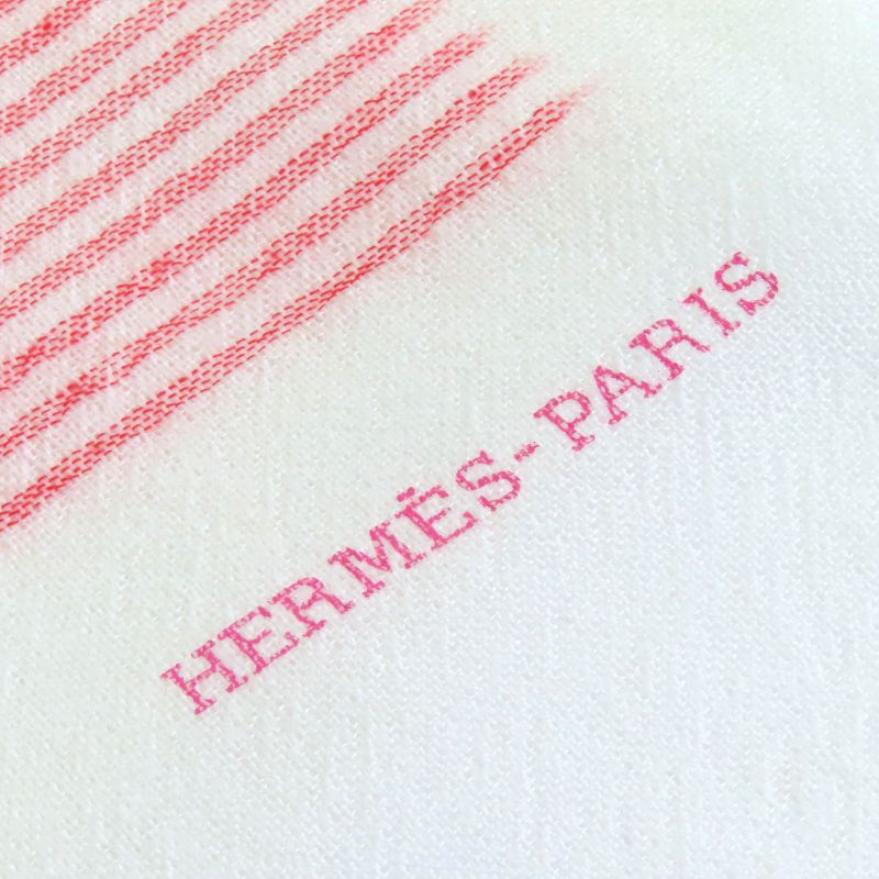 Hermes 100% Cashmere Multistripe Multicolor Mini Fringe Large Shawl Scarf