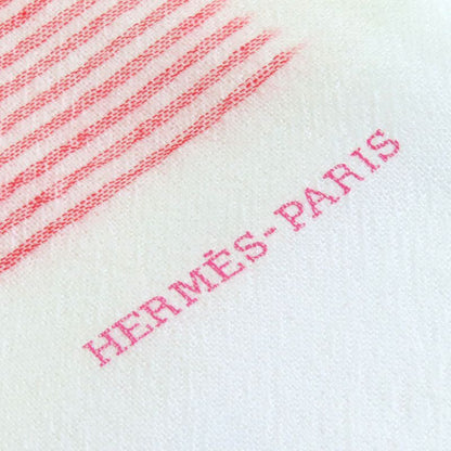 Hermes 100% Cashmere Multistripe Multicolor Mini Fringe Large Shawl Scarf
