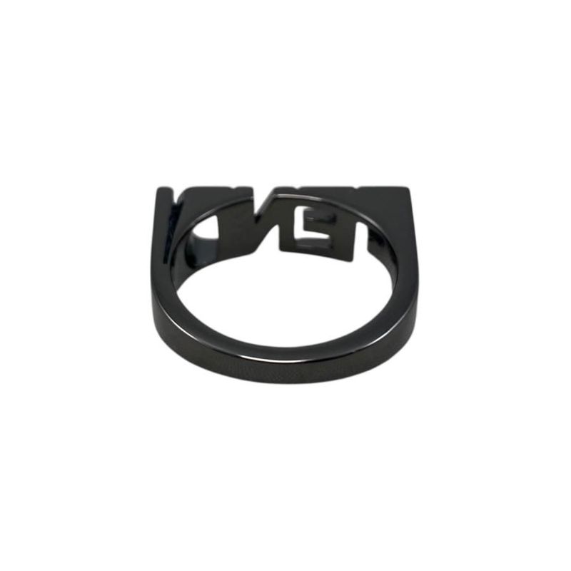 Fendi Ring Logo Letta 7 Aj272 M Size Black