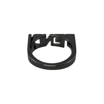 Fendi Ring Logo Letta 7 Aj272 M Size Black