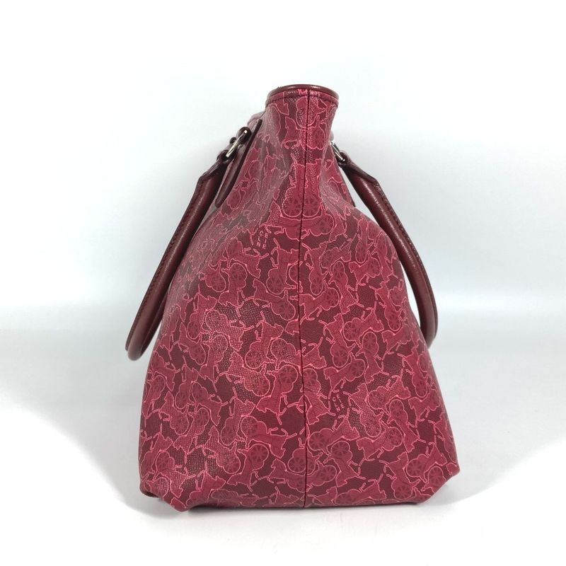 Celine Shoulder Bag Logo Sarky Pvc/leather Red