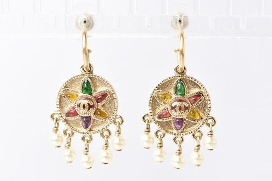 Chanel Earrings Chanel Earrings CC Mark Faux Pearl Gold Multicolor