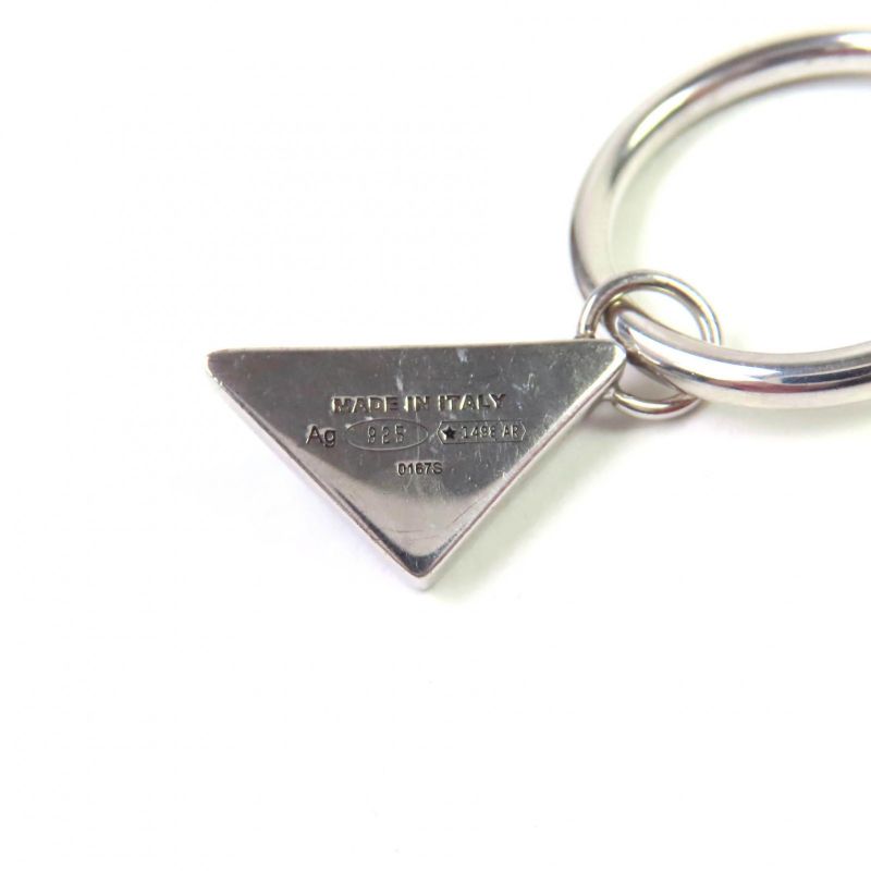 Prada 2jo750 Symbol Pendant Earrings Ag925 Current 2 Pieces Set Triangle Logo