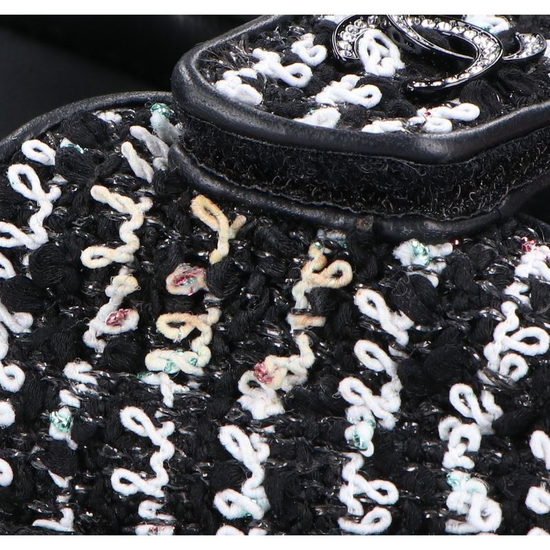 Chanel G35927 Coco Mark Tweed/leather Flats 36C