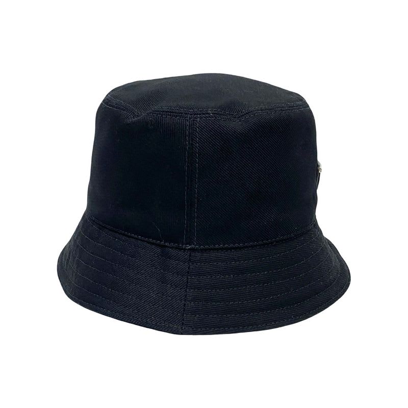 Prada Re-nylon Triangle Logo Plate Hardware Cotton Bucket Hat M Size Men's
