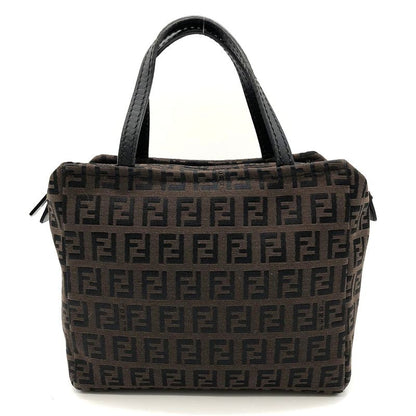 Fendi 2454 8n0000 Handbag Mini Bag Zucchino Canvas Leather Brown Women Men