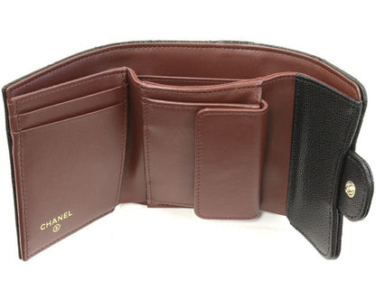 Chanel Trifold Wallet With Coin Purse Timeless Classic Compact Wallet In Caviar