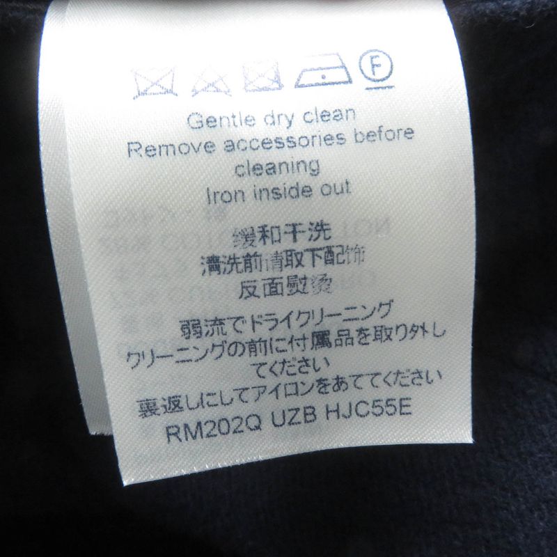 Louis Vuitton 20AW Wool Lined Giant Monogram Double Face Chester Coat Navy 52