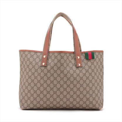 Gucci GG Supreme Tote Bag 211134 Unisex Brown Made In Italy
