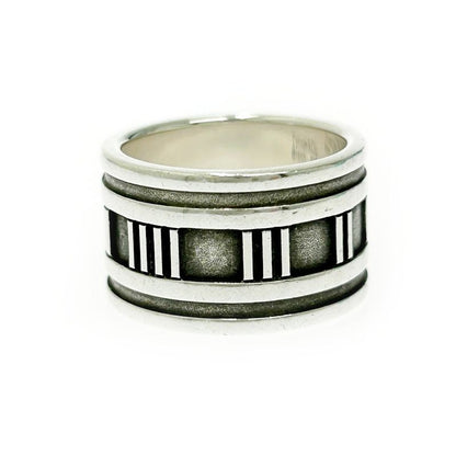 Tiffany & Co Silver Atlas Wide Ring 11.0g 925 Engraved 479481 Ring with Storage
