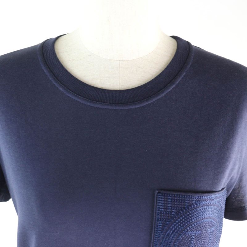 Hermes 23SS 3e4509dl 100% Cotton H Logo Embroidered Crew Neck Short Sleeves