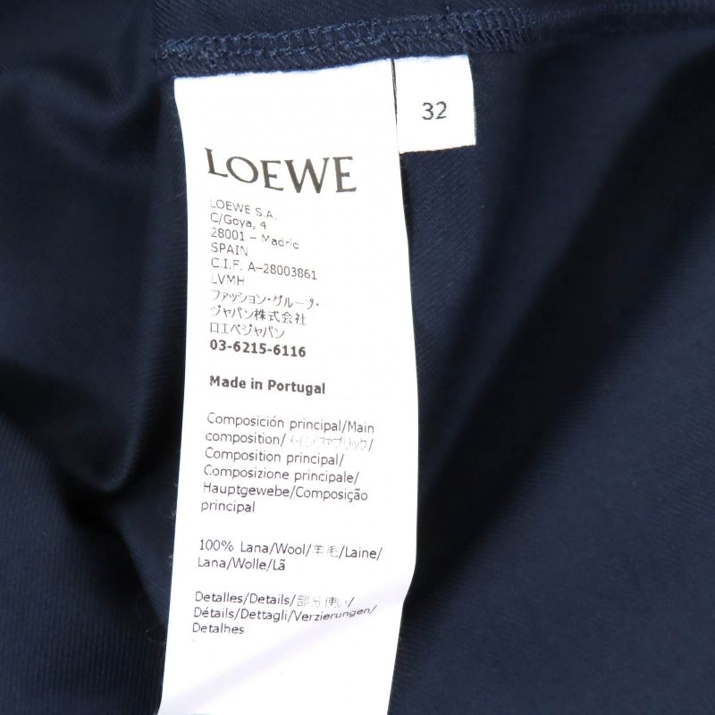 LOEWE S540y07x31 100% Wool None Fabric Ribbed Tank Top Dark Navy 32 Genuine