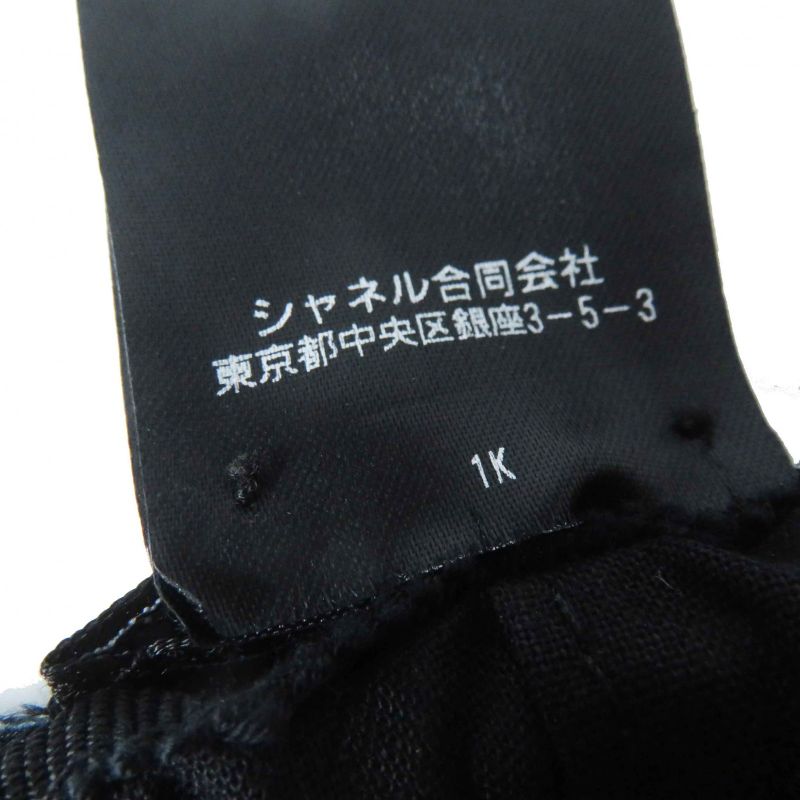 CHANEL 2023 23P Tweed Casket With Coco Mark Hat Black Silver M Made In Italy