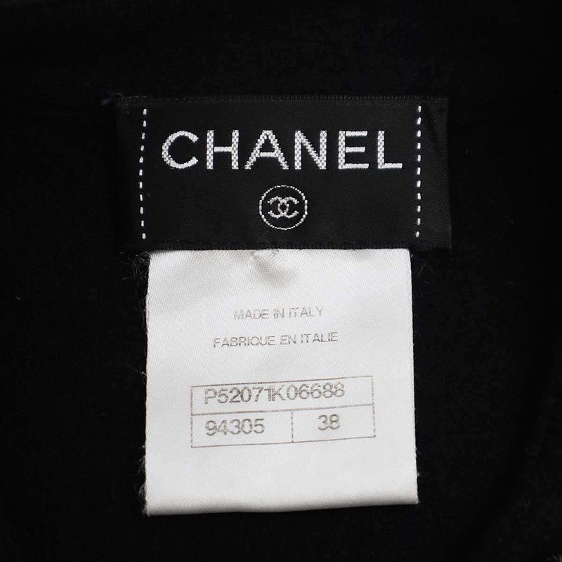 Chanel Flower Patch Pullover Wool Felt Shirt Top P52071k06688 Black 38