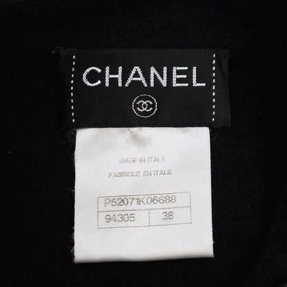 Chanel Flower Patch Pullover Wool Felt Shirt Top P52071k06688 Black 38