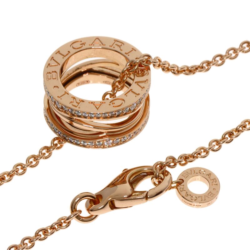 Bvlgari B-zero1 Bee Zero1 Design Legend Diamond Necklace 18K Pink Gold Ladies