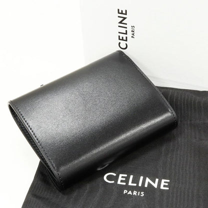 Celine Bifold Wallet With Coin Purse Triomphe Small Flap Wallet Shiny Calfskin