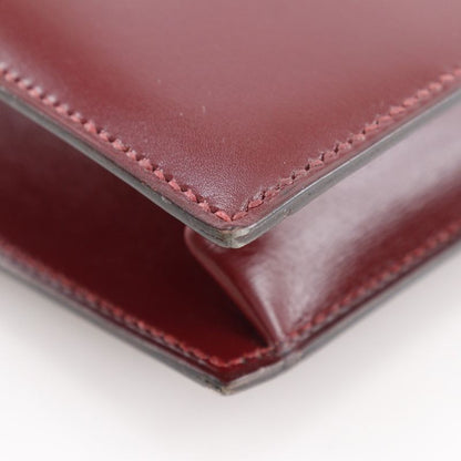 Hermes Liddy 2WAY Clutch Vintage Box Calf Bordeaux 00K Ladies Shoulder Bag