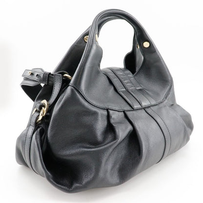 Bvlgari Chandra 2WAY Shoulder Leather Black Women's Handbag